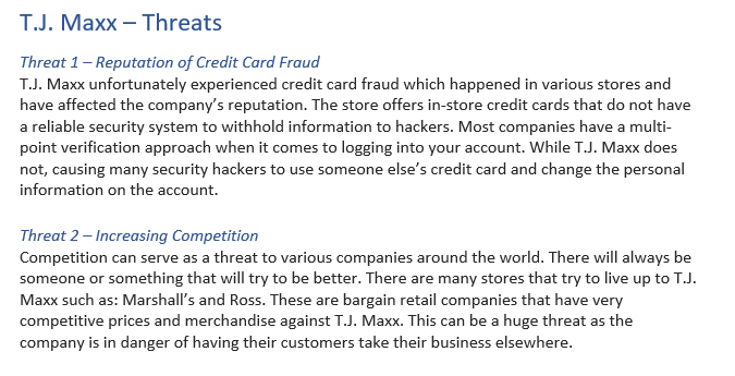 Using the SWOT Analysis table and descriptions