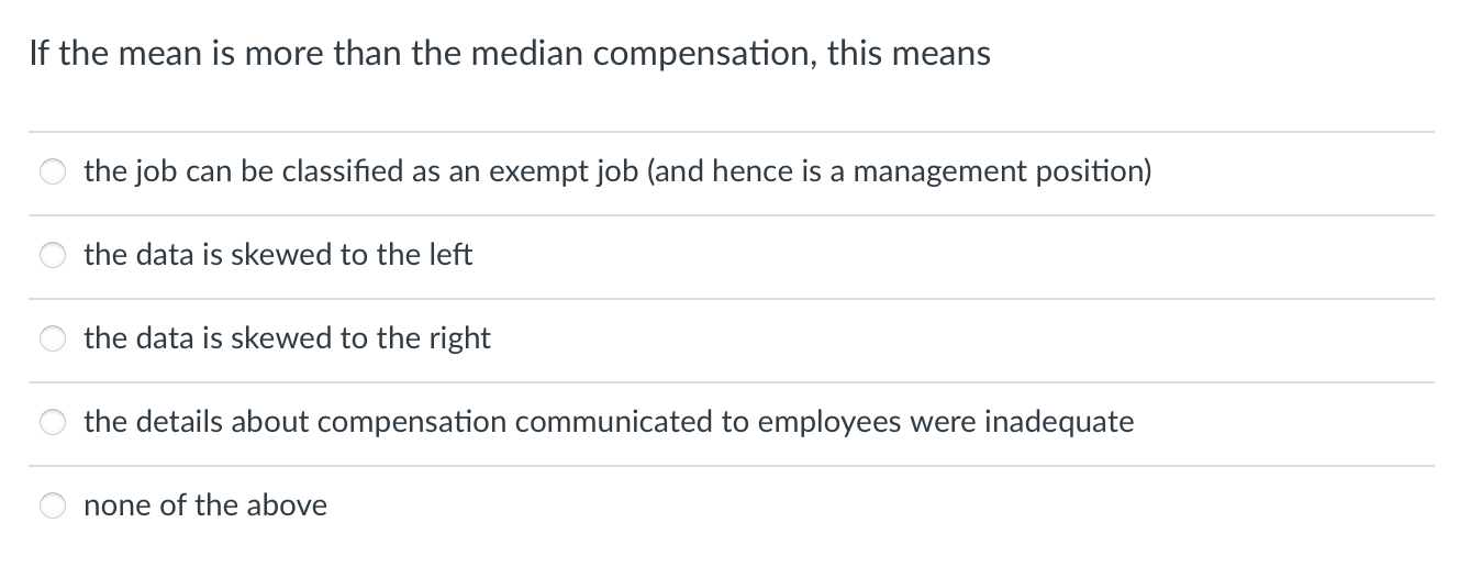 If the mean is more than the median compensation,