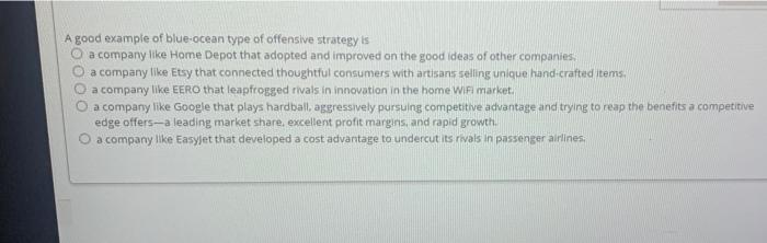 A good example of blue-ocean type of offensive