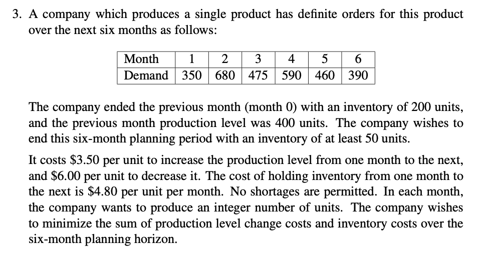 a) formulate an algebraic model for the question.