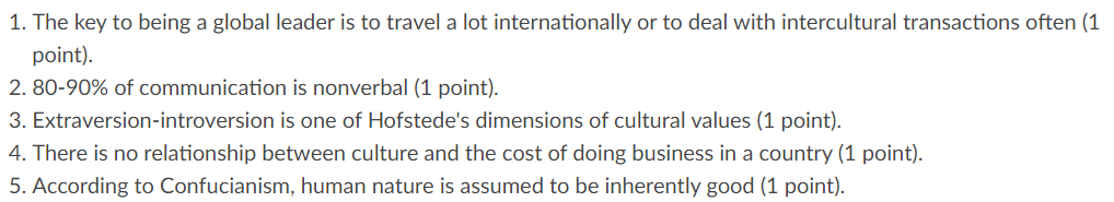 TRUE OR FALSE TRUE OR FALSE 1. The key to being a