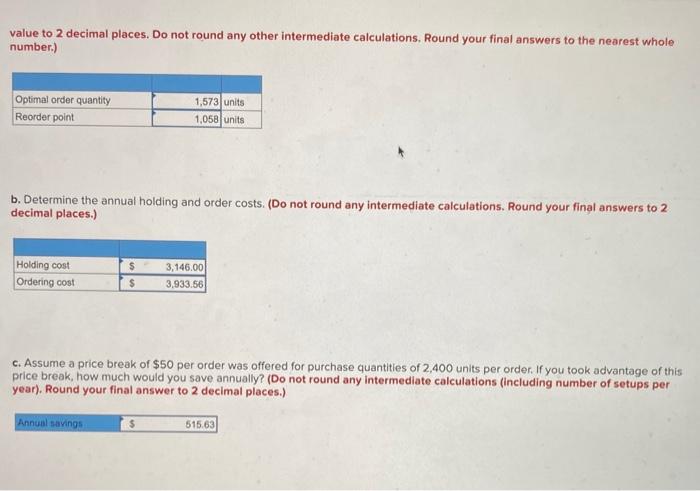 everything is wrong except the reorder point!