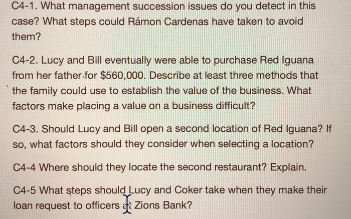 C4-1. What management succession issues do you