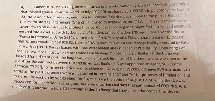 please help and thank you 4) Comet Delta, Inc.