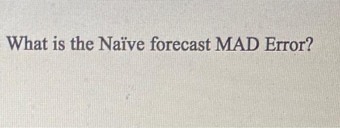 What is the Nave forecast MAD Error? Absolute