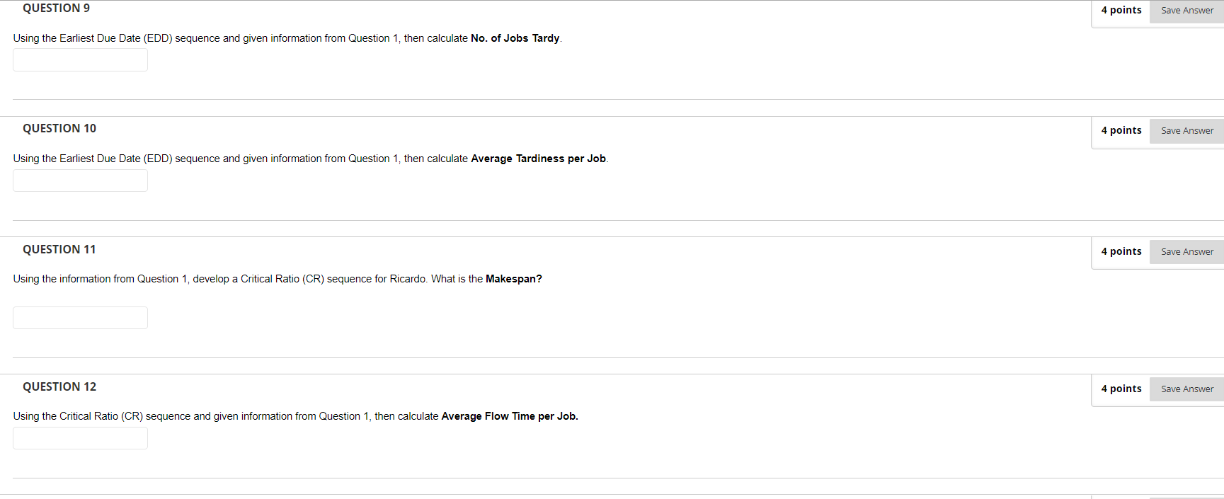 Please answer all if possible! Thank you!