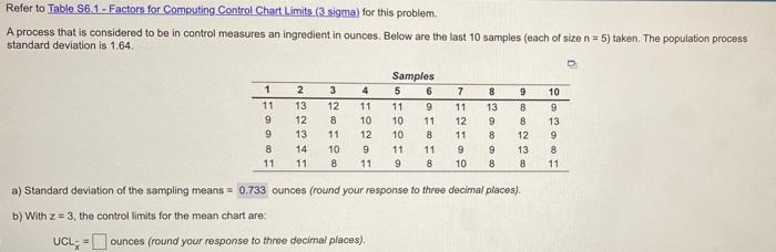 also: c. what are the control limits for the