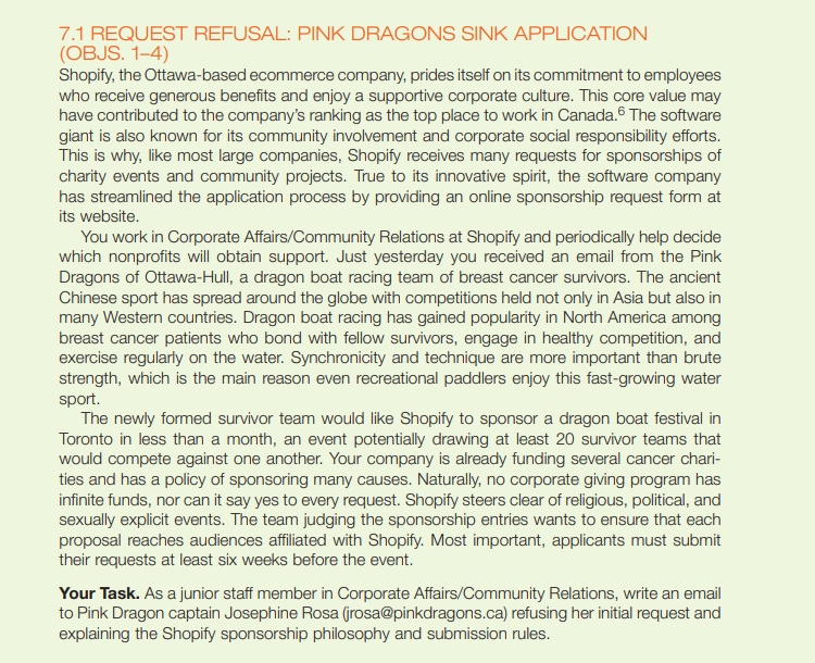 7.1 REQUEST REFUSAL: PINK DRAGONS SINK