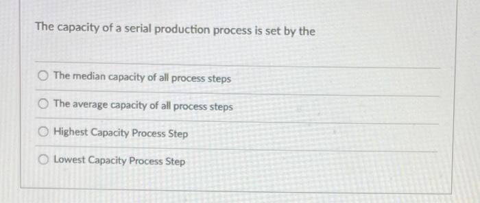 The capacity of a serial production process is