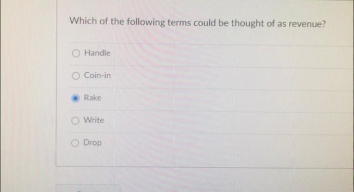 is this correct for gaming operations Which of