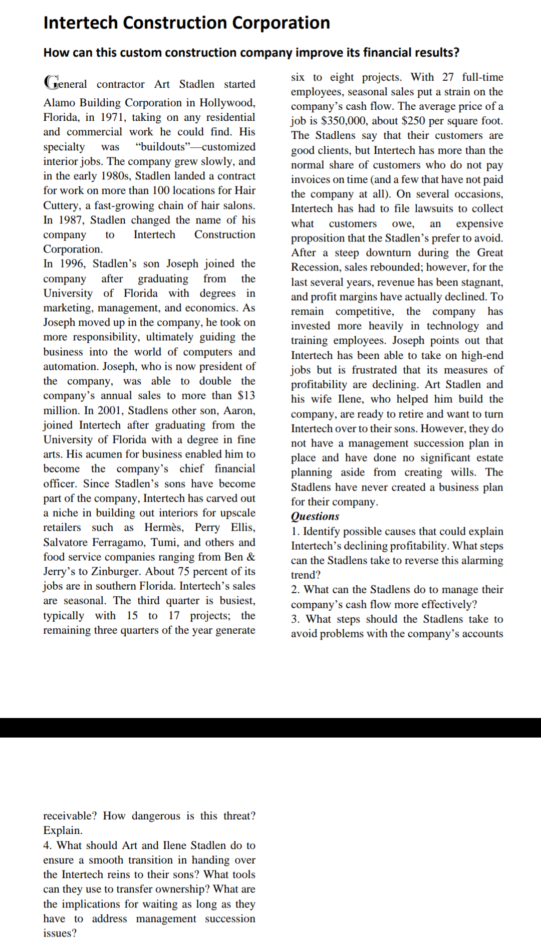 Intertech Construction Corporation was How can