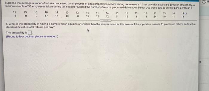 () Suppose the average number of returns