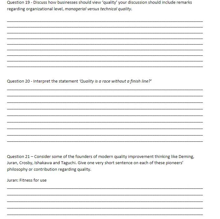 Question 19 - Discuss how businesses should view