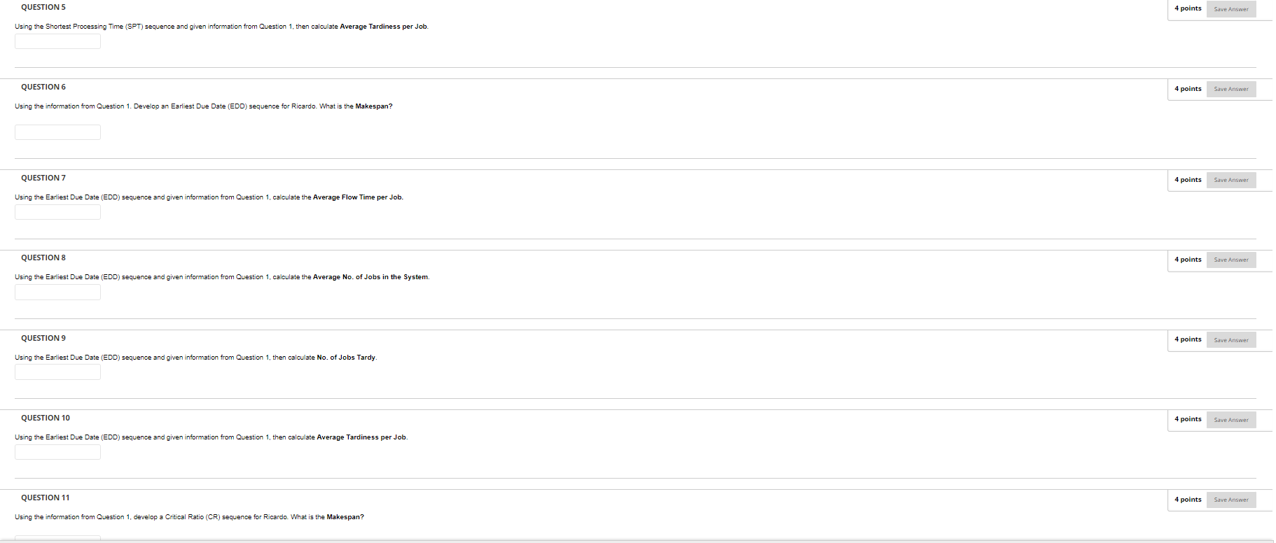 Please solve all 18 questions!!! Thank you!