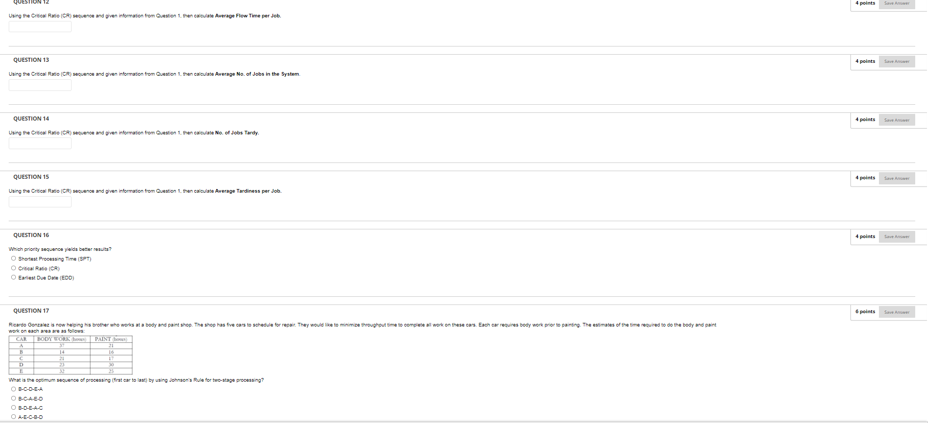 Please solve all 18 questions!!! Thank you!