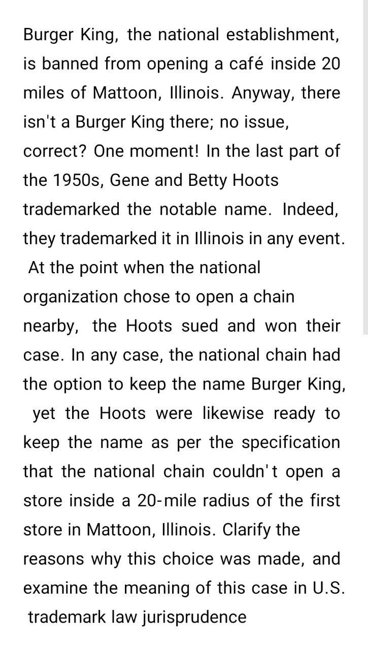 Burger King, the national establishment, is