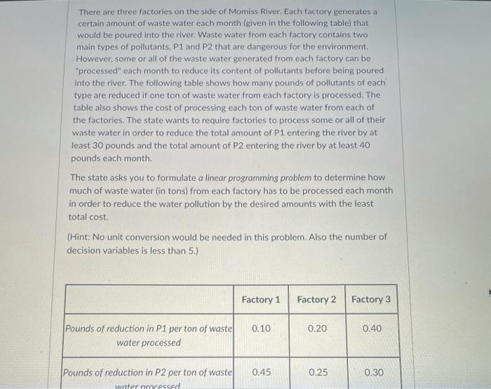 Linear Programming question Please help me! There