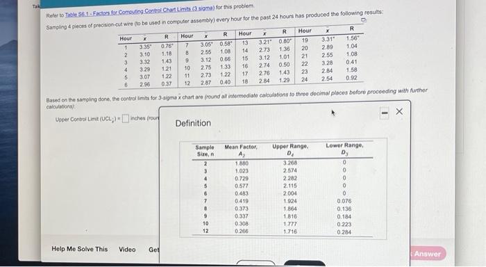 Tal Refer toile 56.1. Factor for Computing