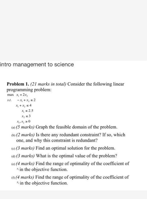 intro to management science intro management to