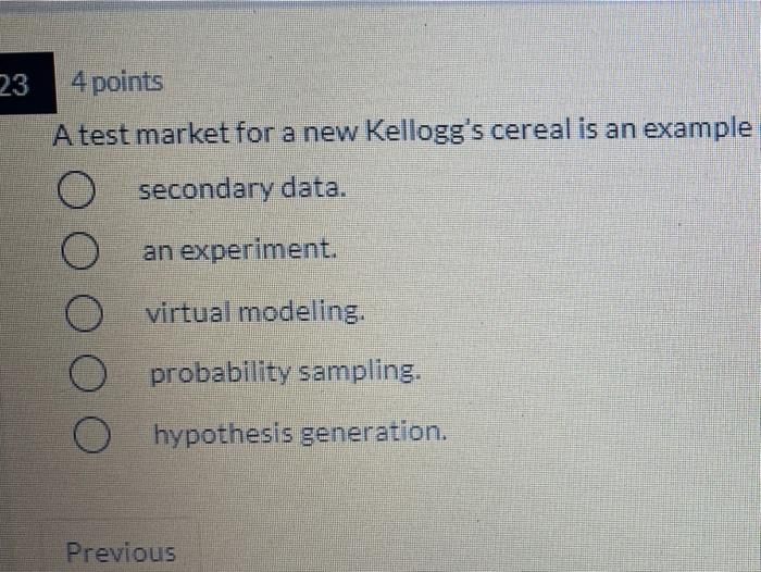 A test market for a new Kellogg's cereal is an
