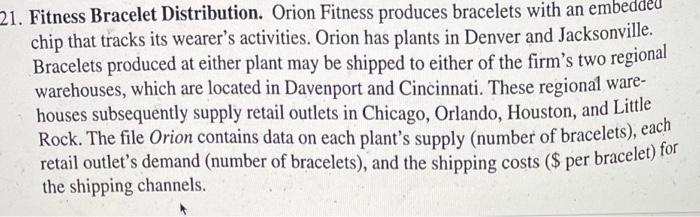 21. Fitness Bracelet Distribution. Orion Fitness