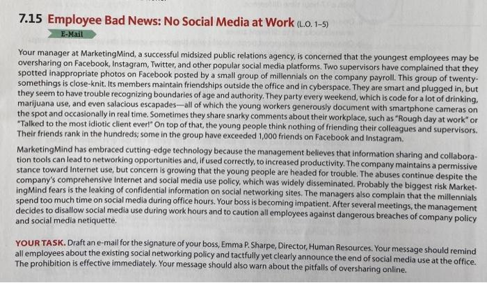 7.15 Employee Bad News: No Social Media at Work