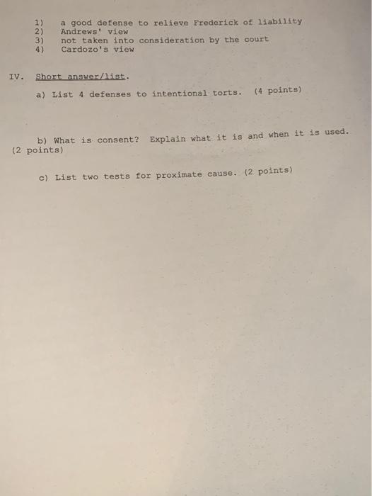 LGLA 2303 Torts & Personal Injury Please help!