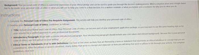 My subject is Business values and ethics