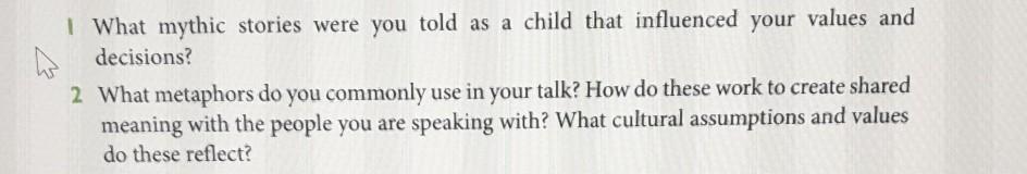 | What mythic stories were you told as a child