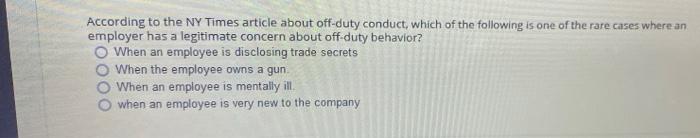 According to the NY Times article about off-duty