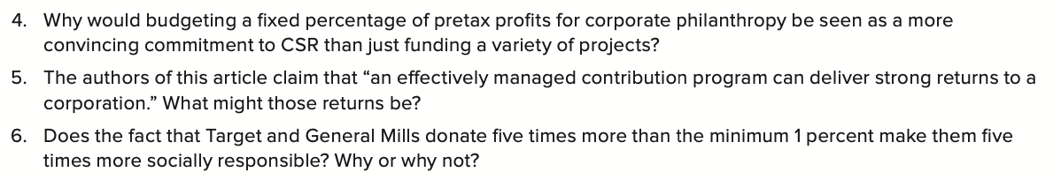 Thinking Critically 4.2 >> CORPORATE SOCIAL