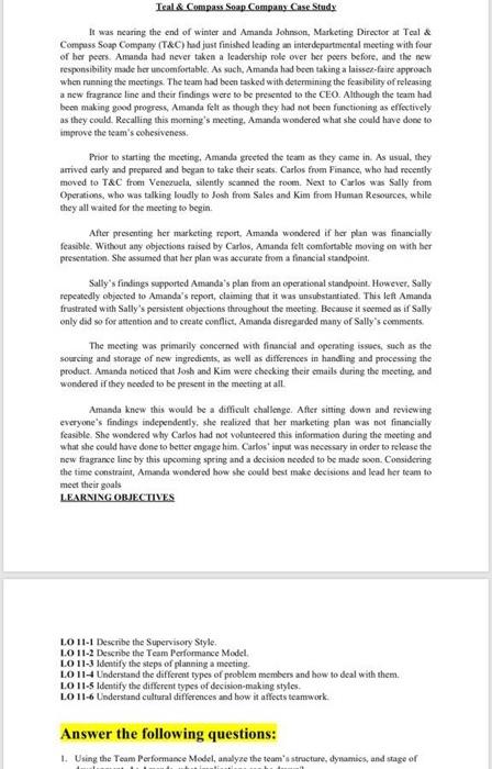 Teal & Compass Soap Company Case Study It was