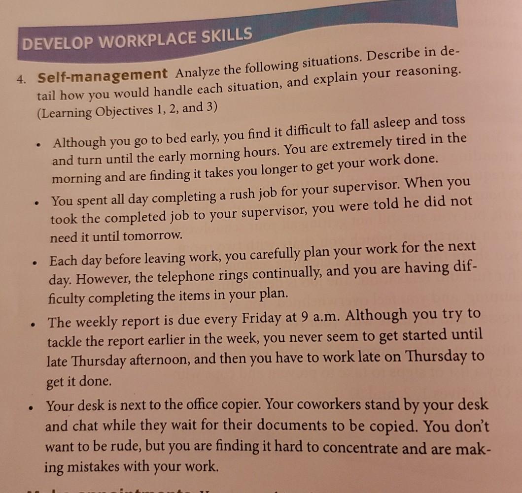 any idea will help e DEVELOP WORKPLACE SKILLS 4.