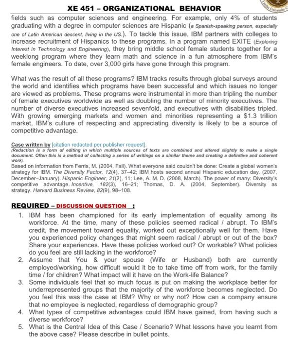 Case Study Managing Diversity at IBM (Managing