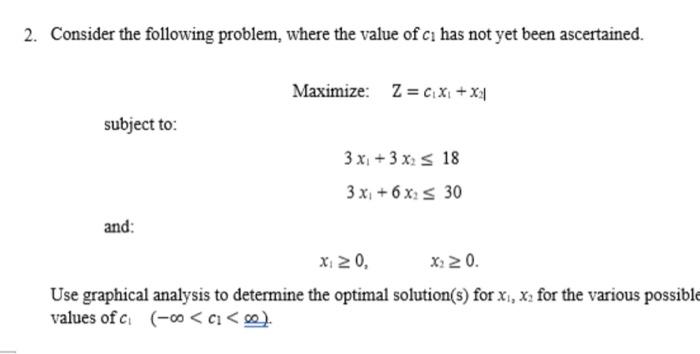 2. Consider the following problem, where the