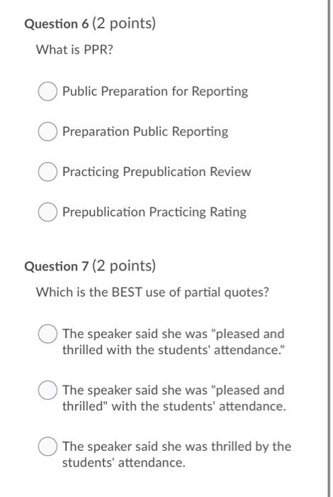 journalism please answer and explain Question 4