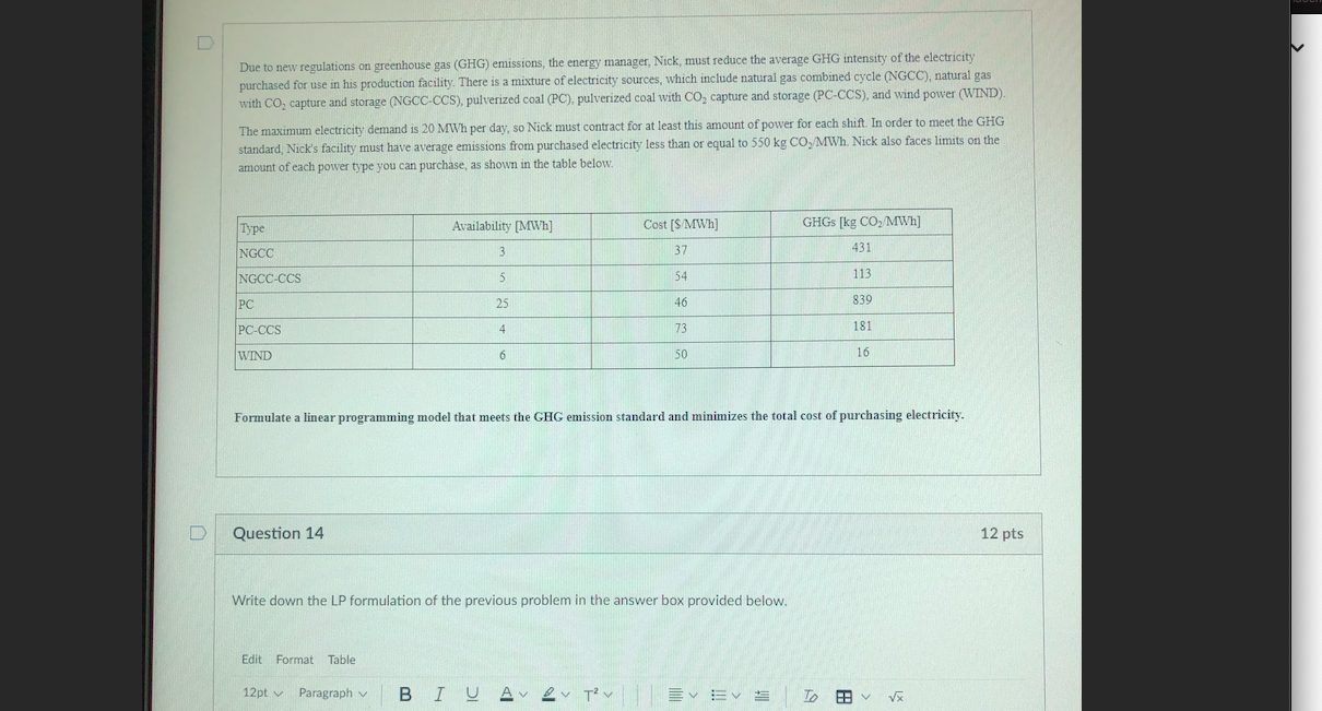 Due to new regulations on greenhouse gas (GHG)