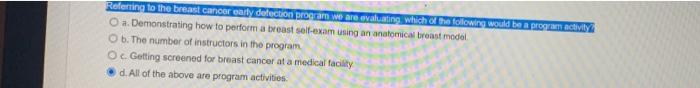 Referring to the breast cancer early detection