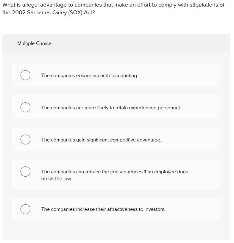 What is a legal advantage to companies that make