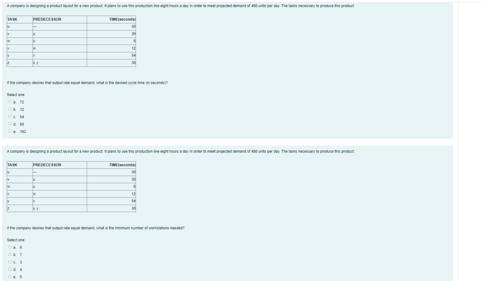 A company is designing a product layout for a new