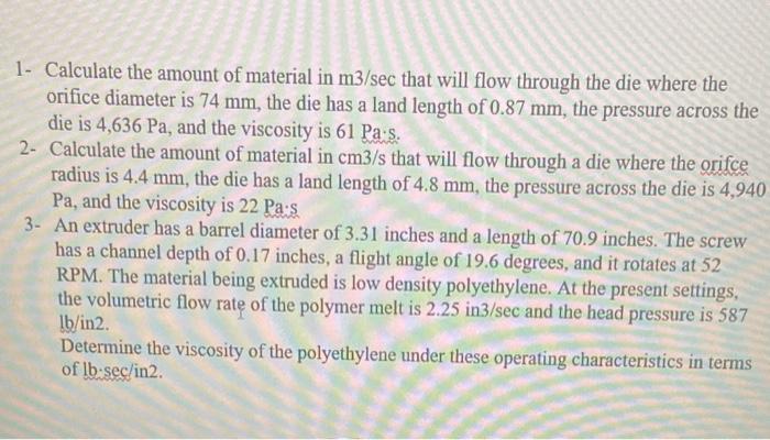 Q1,2,3 please. Thank you 1- Calculate the amount