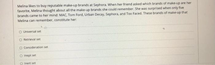 Melina likes to buy reputable make-up brands at