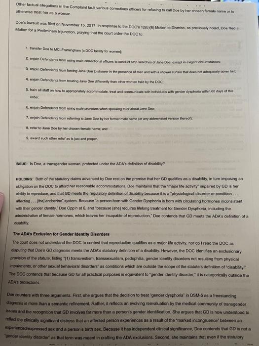 Attached you will find a sample case brief.