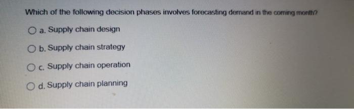 Which of the following decision phases involves