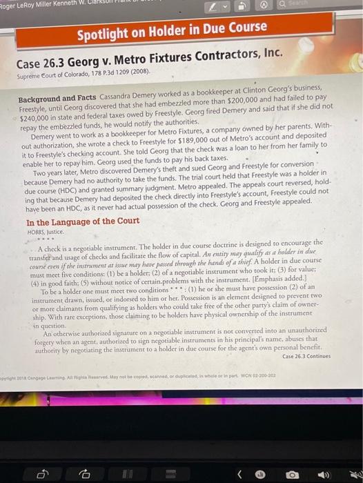 summery of case study 26.3 pls Roger LeRoy Miller