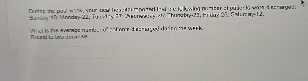 During the past week, your local hospital