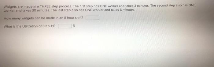 Widgets are made in a THREE step process. The