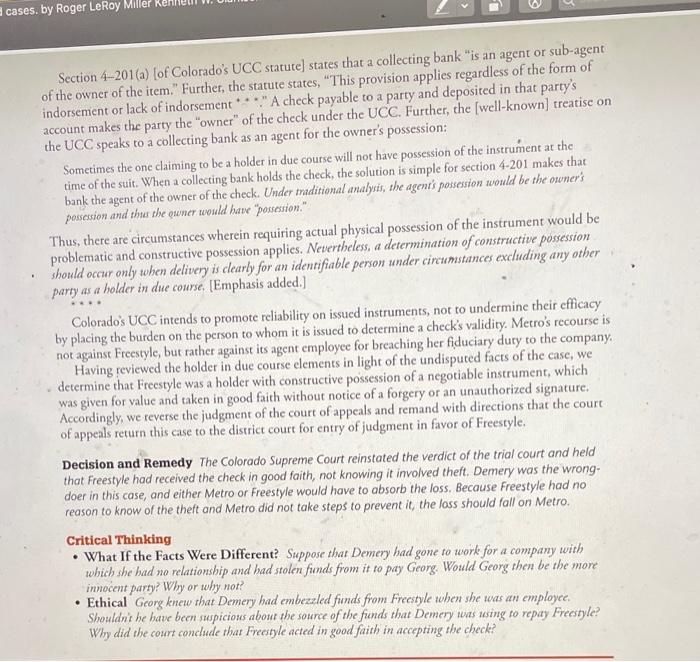 summery of case study 26.3 pls Roger LeRoy Miller