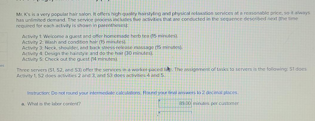 I just need d, e , f the e is not 0.92 Mr. K's is