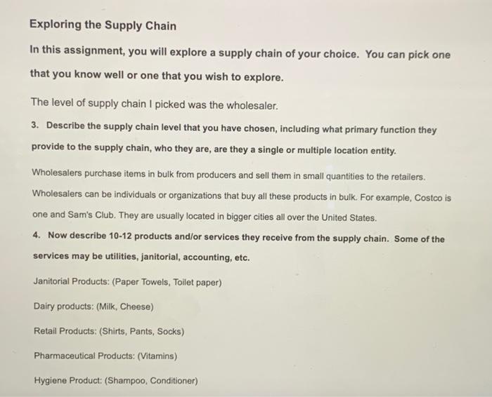 I chose Wholesaler and I need help with the